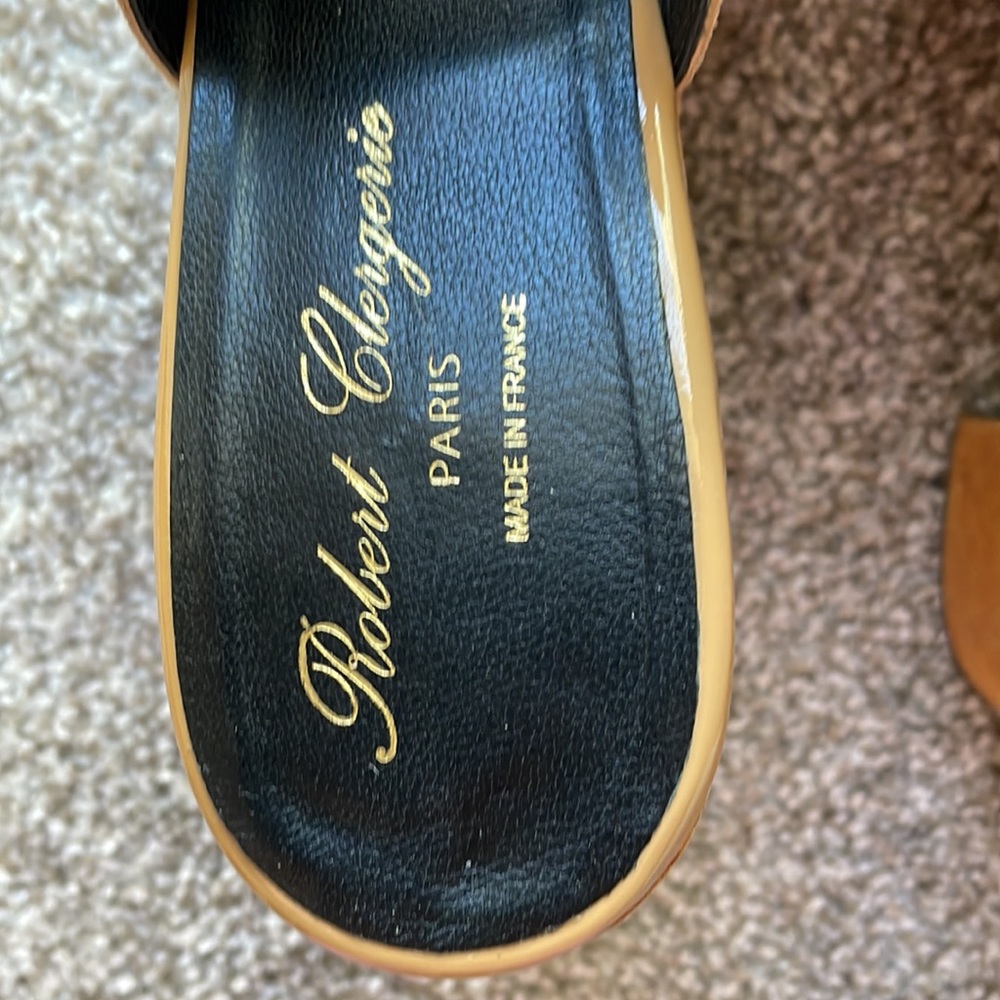 Robert Clergerie Suede Tassel Platform Wooden Sandals - Picture 4 of 16